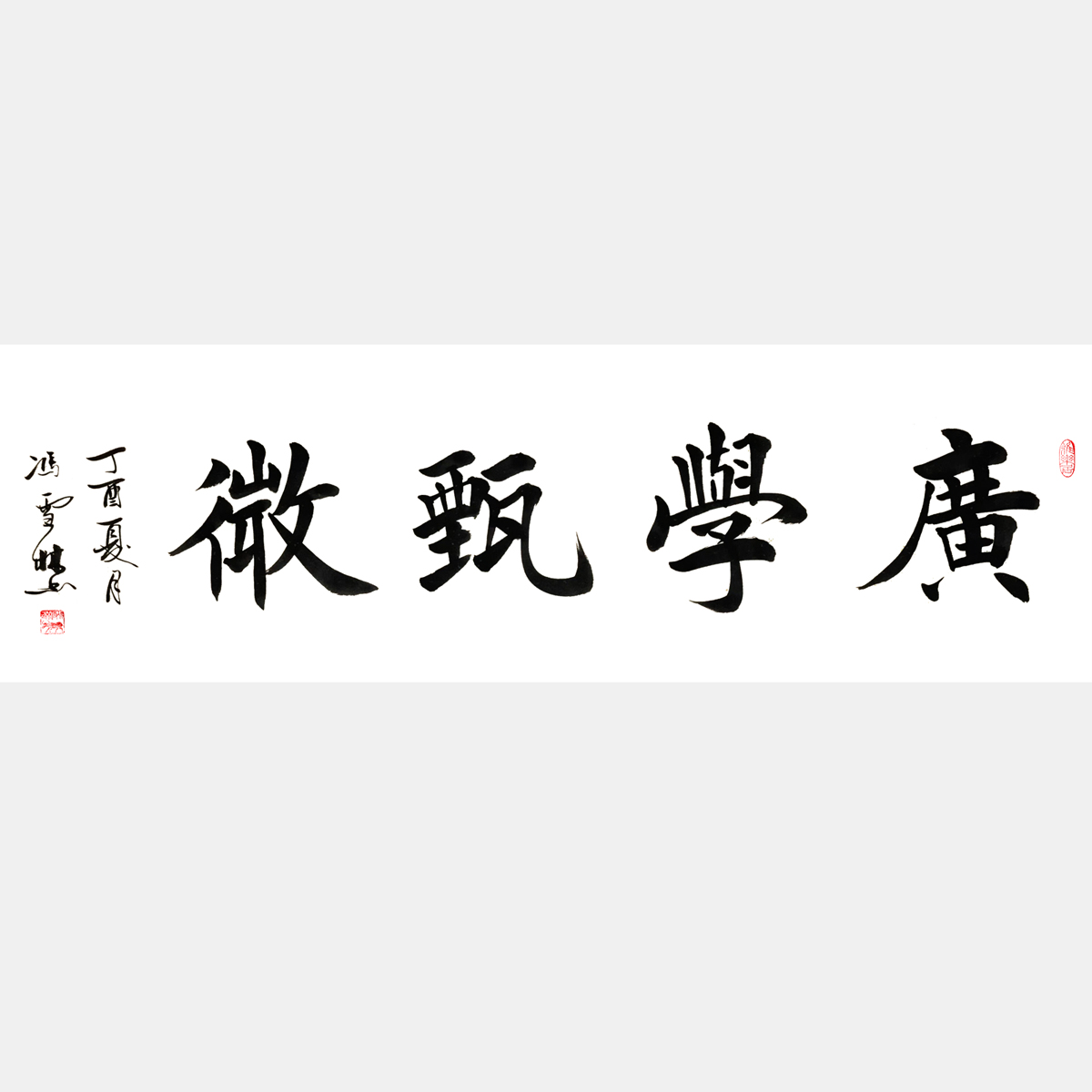 廣學(xué)甄微 楷書書法作品 四尺橫幅